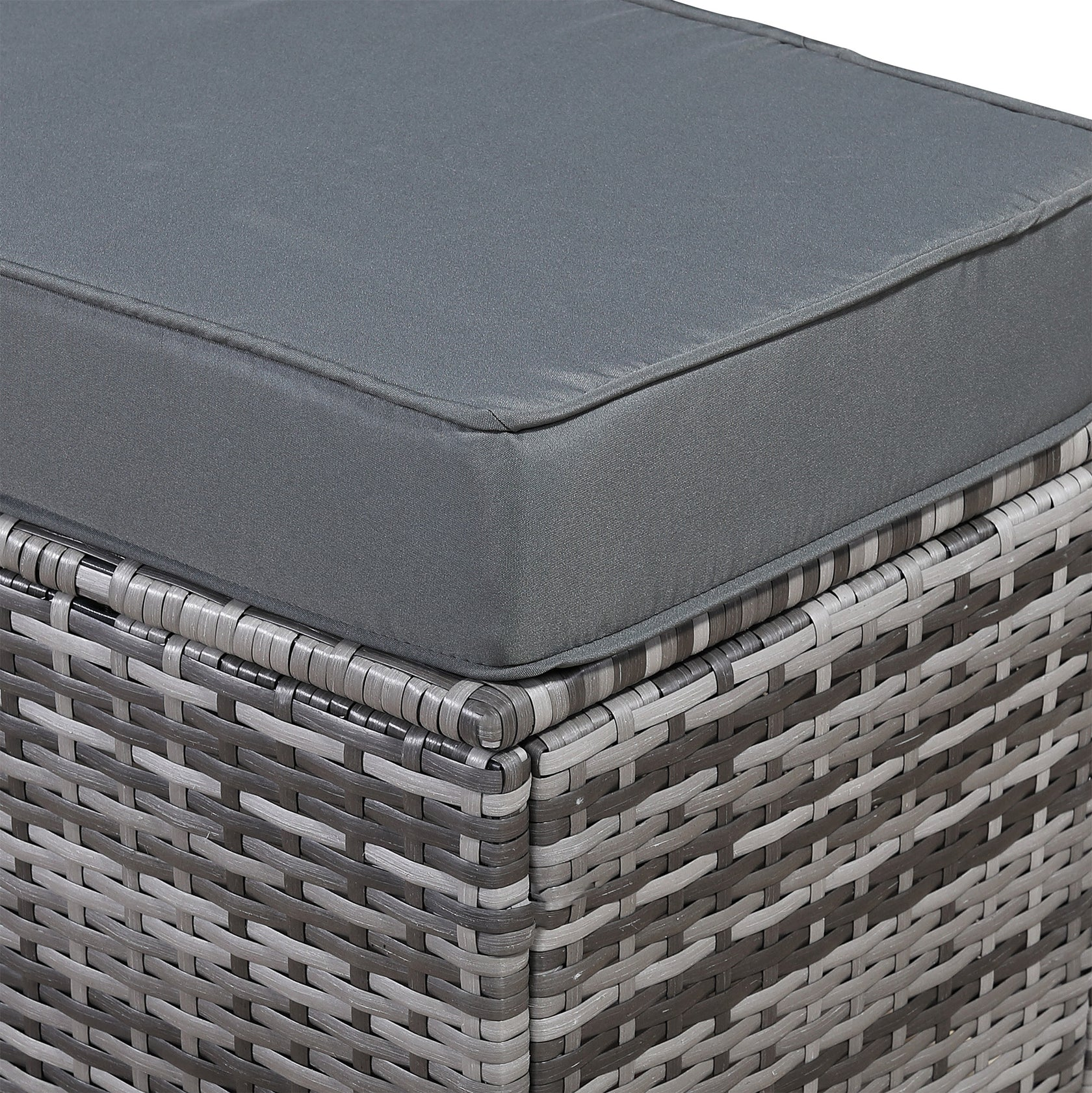 Henley Range 9-Seater High Back Elite Rattan Garden Conservatory LHF Corner Sofa Set with Arm Chair,Bench,Rectangular Dining Table Weaved in Grey Rattan and Cushions