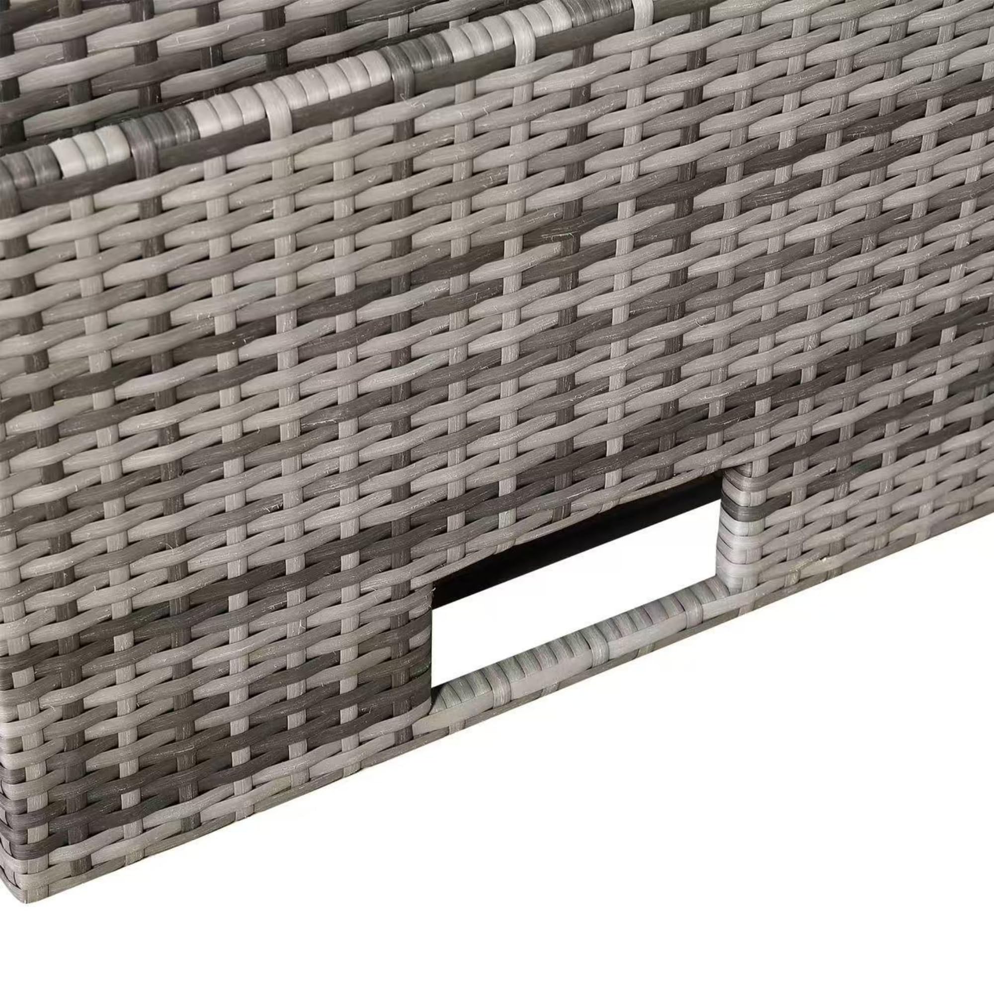 Henley Range 9-Seater High Back Rattan RHF Dining Corner Sofa Set, Garden Conservatory Corner Sofa,Rising Glass Dining Table with 3 footstools and Cushions