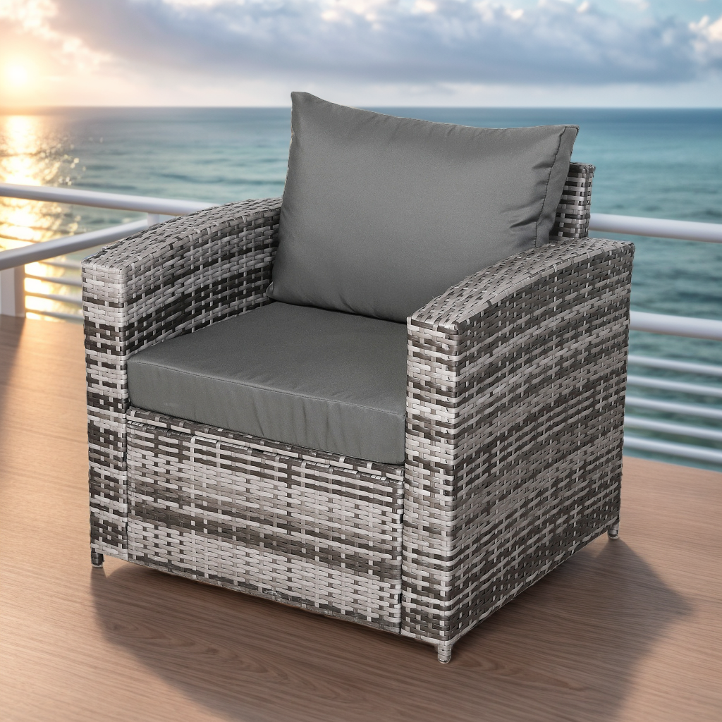 IN STOCK...Henley Range High Back Arm Chair In Dark Grey Weave