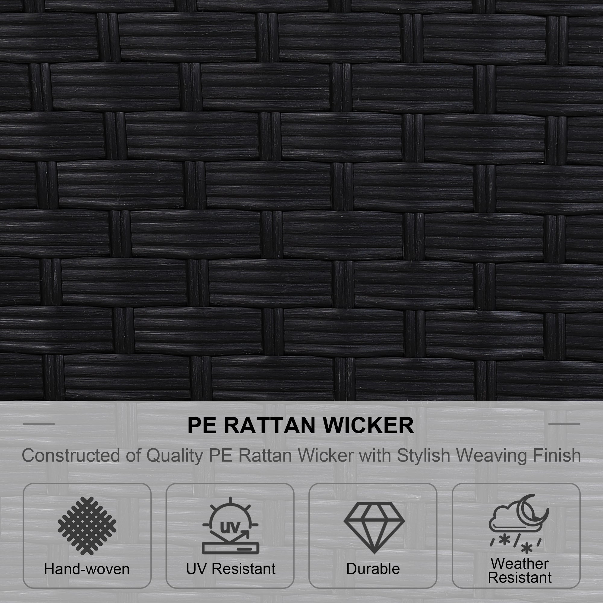 Newick Modular Corner Sofa With Coffee Table And 2 Footstools In Black Weave(CS06)