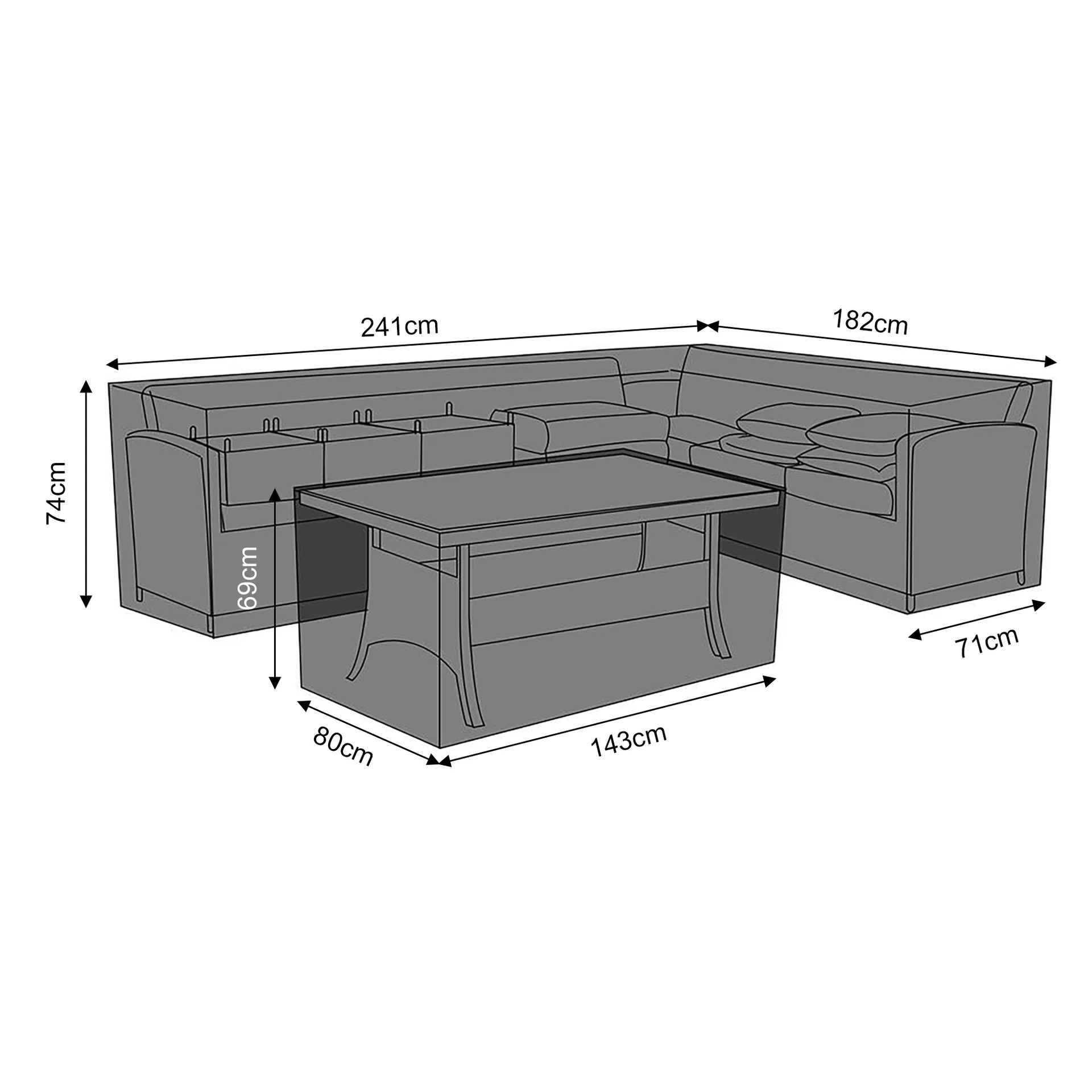 RC-21-R Protective Cover For Harmony High Back Right Hand Corner Sofa(SKG-07)