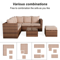 Pansy Range Small Corner Sofa Set With Coffee Table In Large Brown