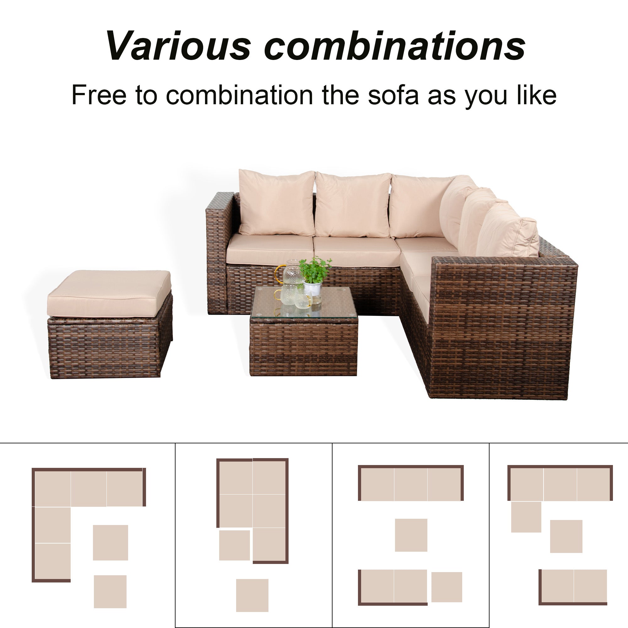 Lily Range Small Corner Sofa Set With Coffee Table In Small Brown