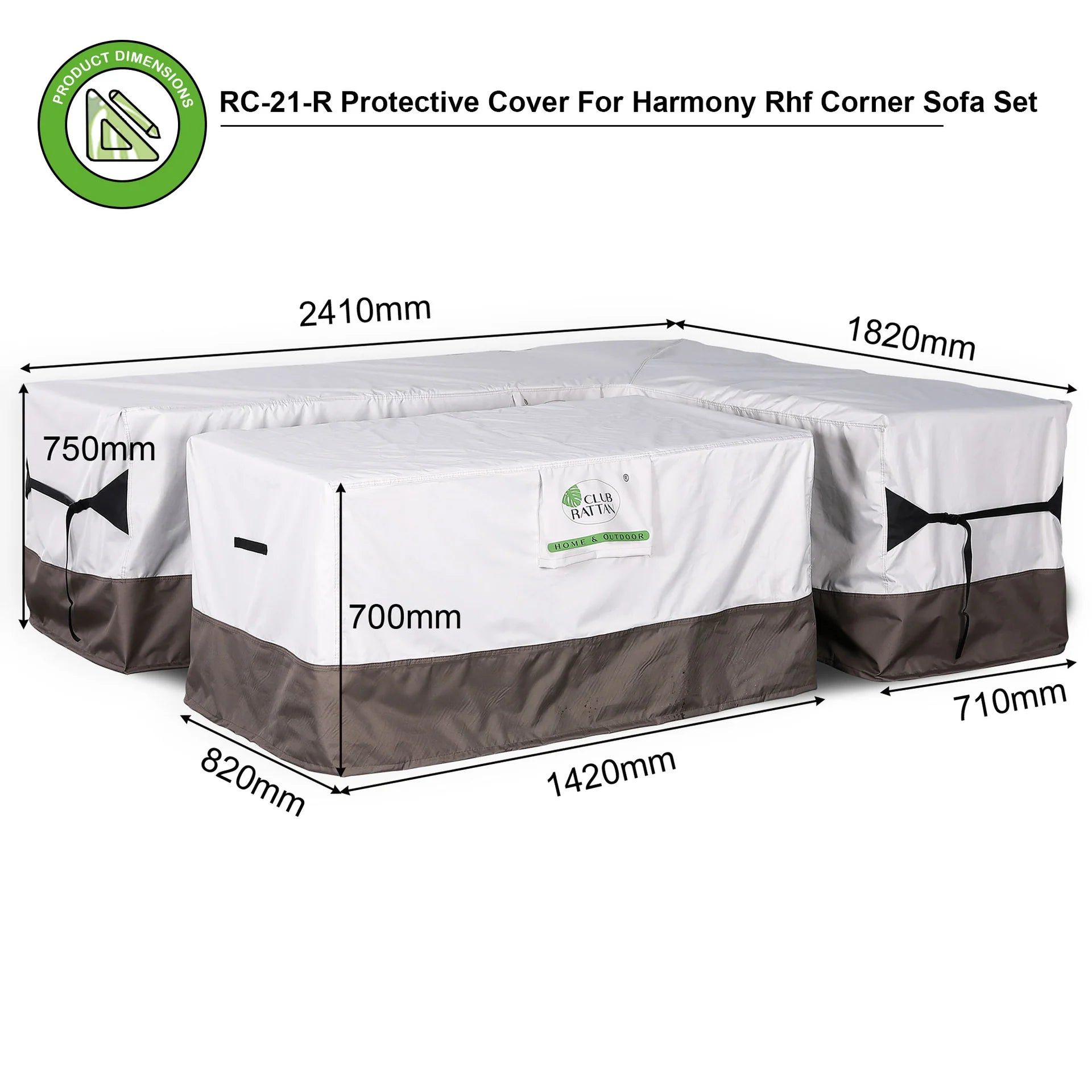 RC-21-R Protective Cover For Harmony High Back Right Hand Corner Sofa(SKG-07)