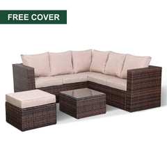 Lily Range Small Corner Sofa Set With Coffee Table In Small Brown