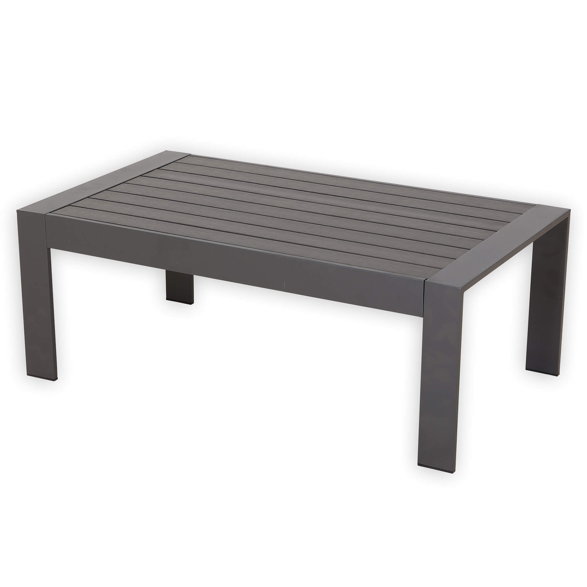 Brighton Range: Modern Grey Aluminum Outdoor Coffee Table