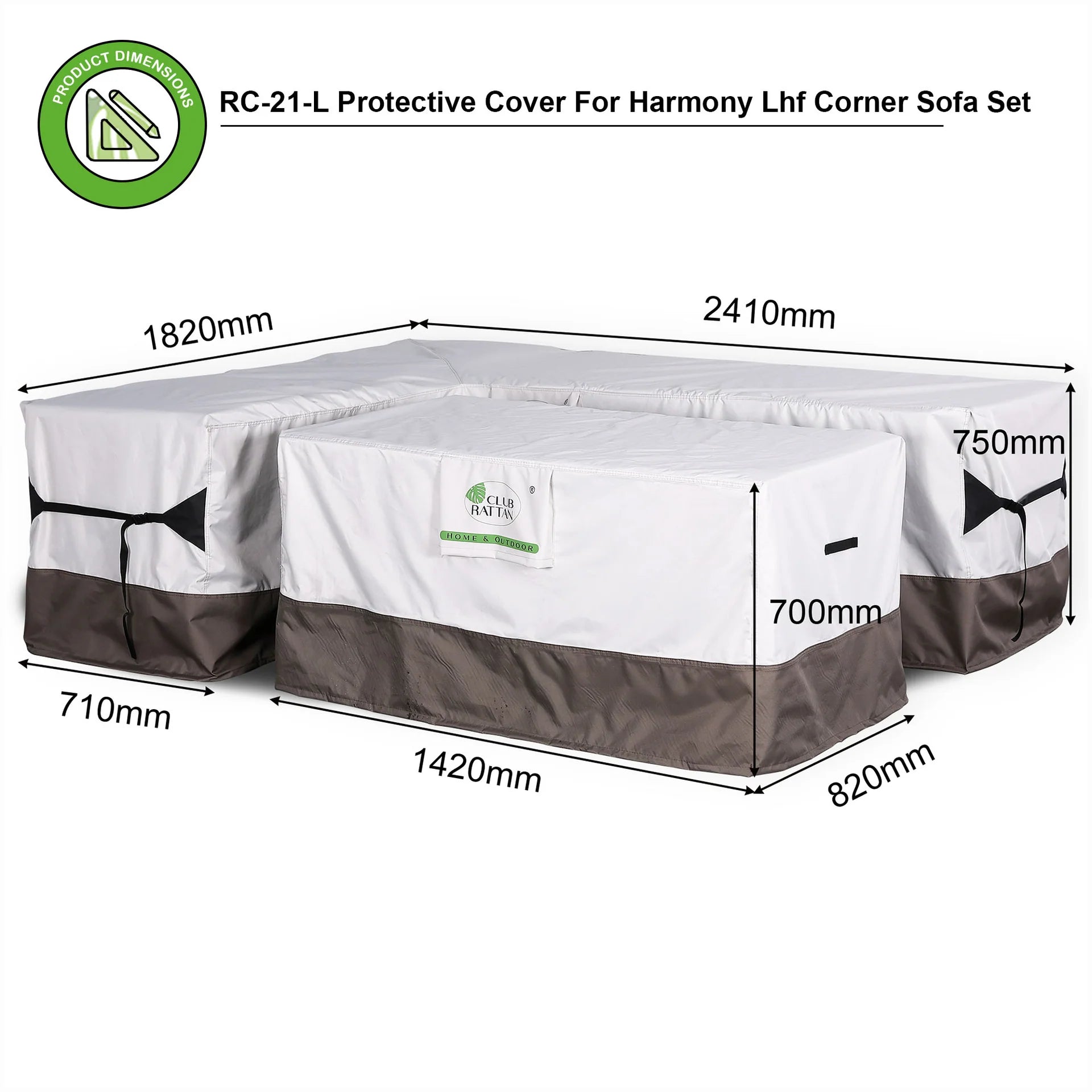 RC-21-L Protective Cover For Harmony High Back Left Hand Corner Sofa(SKG-04)