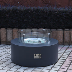 Spring Garden Aluminium Round Fire Pit Coffee Table  in Charcoal (#RPFP-04G)